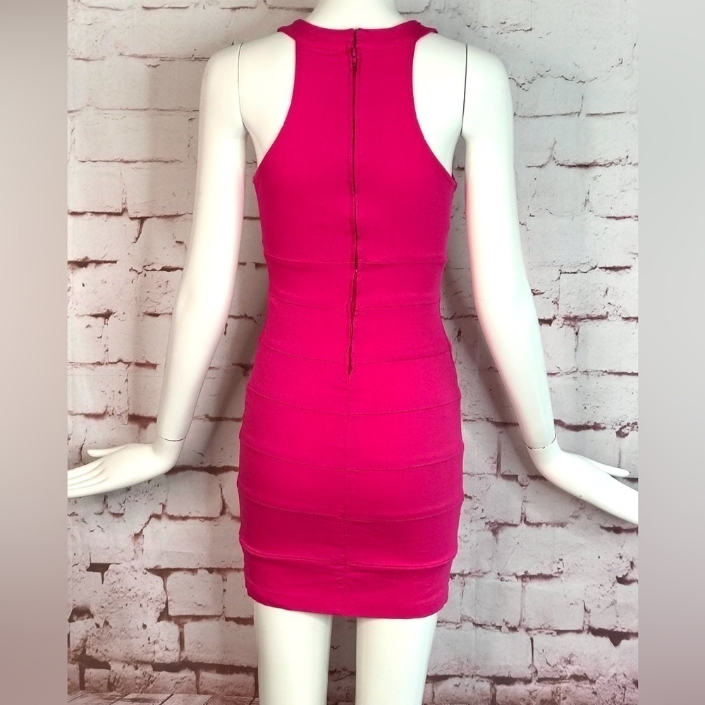 BarbieCore Y2K Hot Pink Bandage Body Con Minidress Size Small - Picture 3 of 15